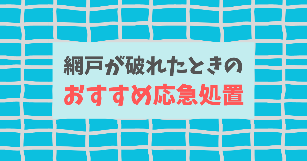 網戸が破れたときの応急処置【簡単スピーディーにできる】